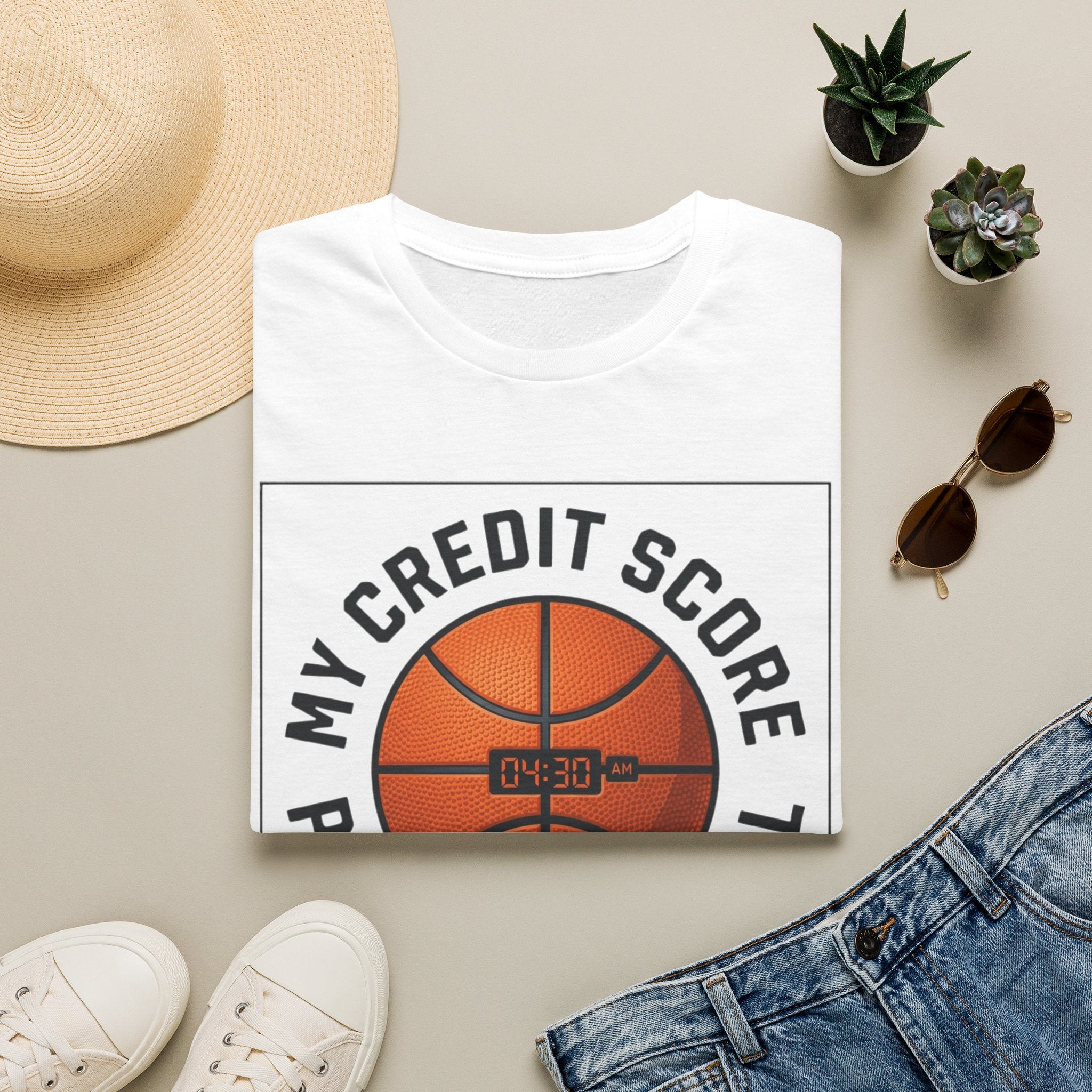Basketball 'My Credit Score Plays Travel Ball' T-Shirt