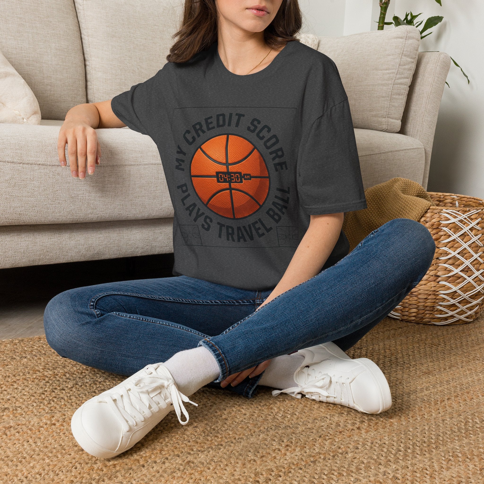 Basketball 'My Credit Score Plays Travel Ball' T-Shirt