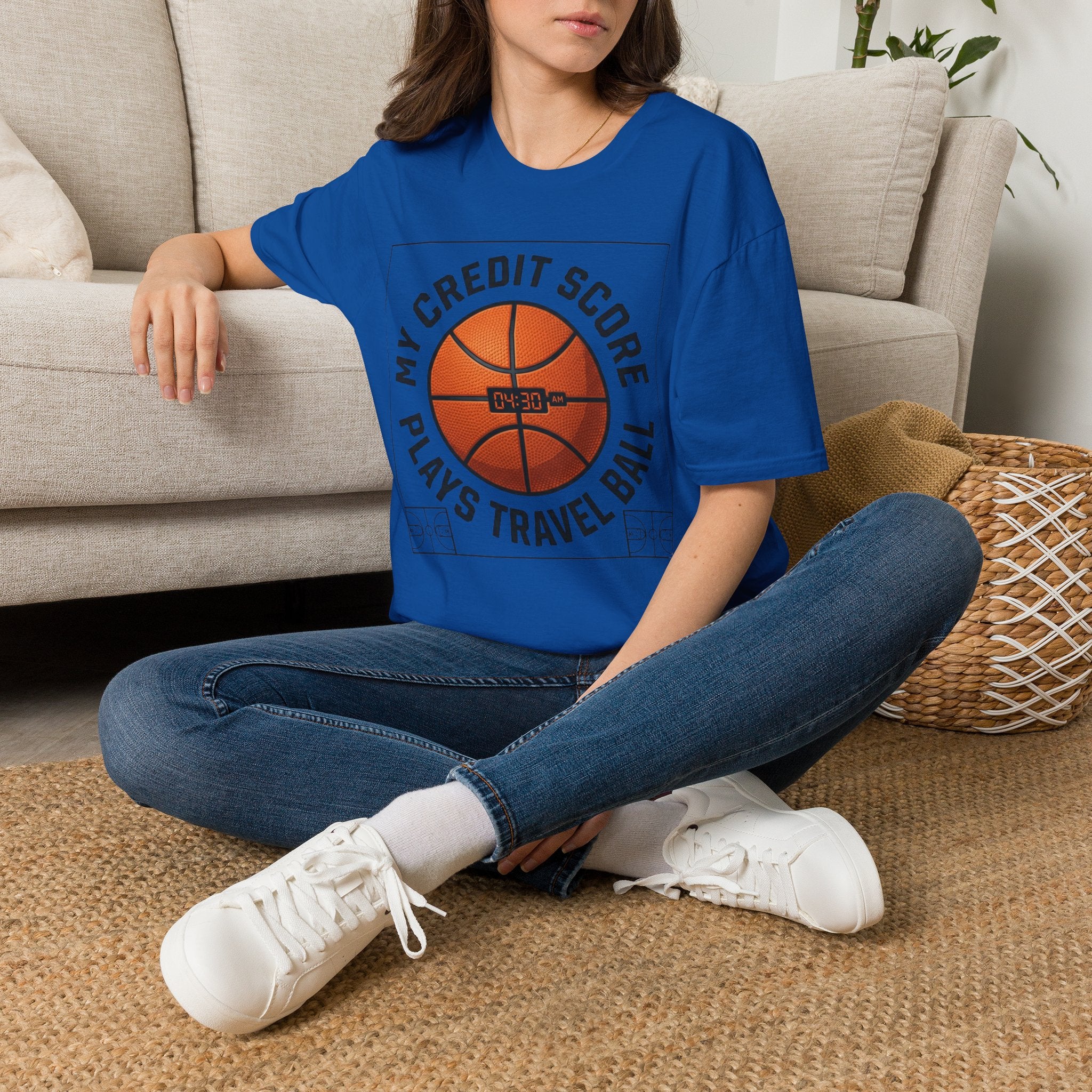 Basketball 'My Credit Score Plays Travel Ball' T-Shirt