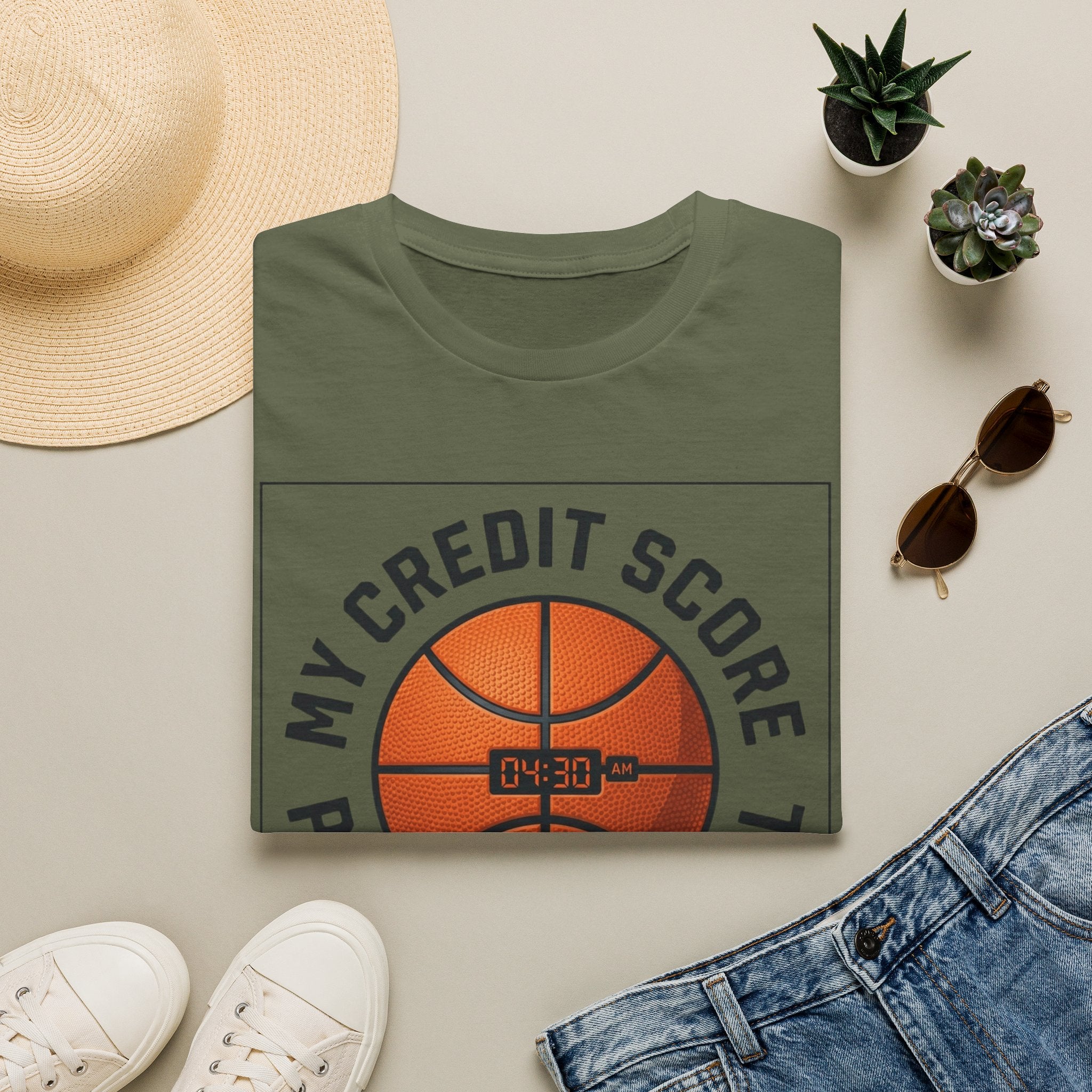 Basketball 'My Credit Score Plays Travel Ball' T-Shirt