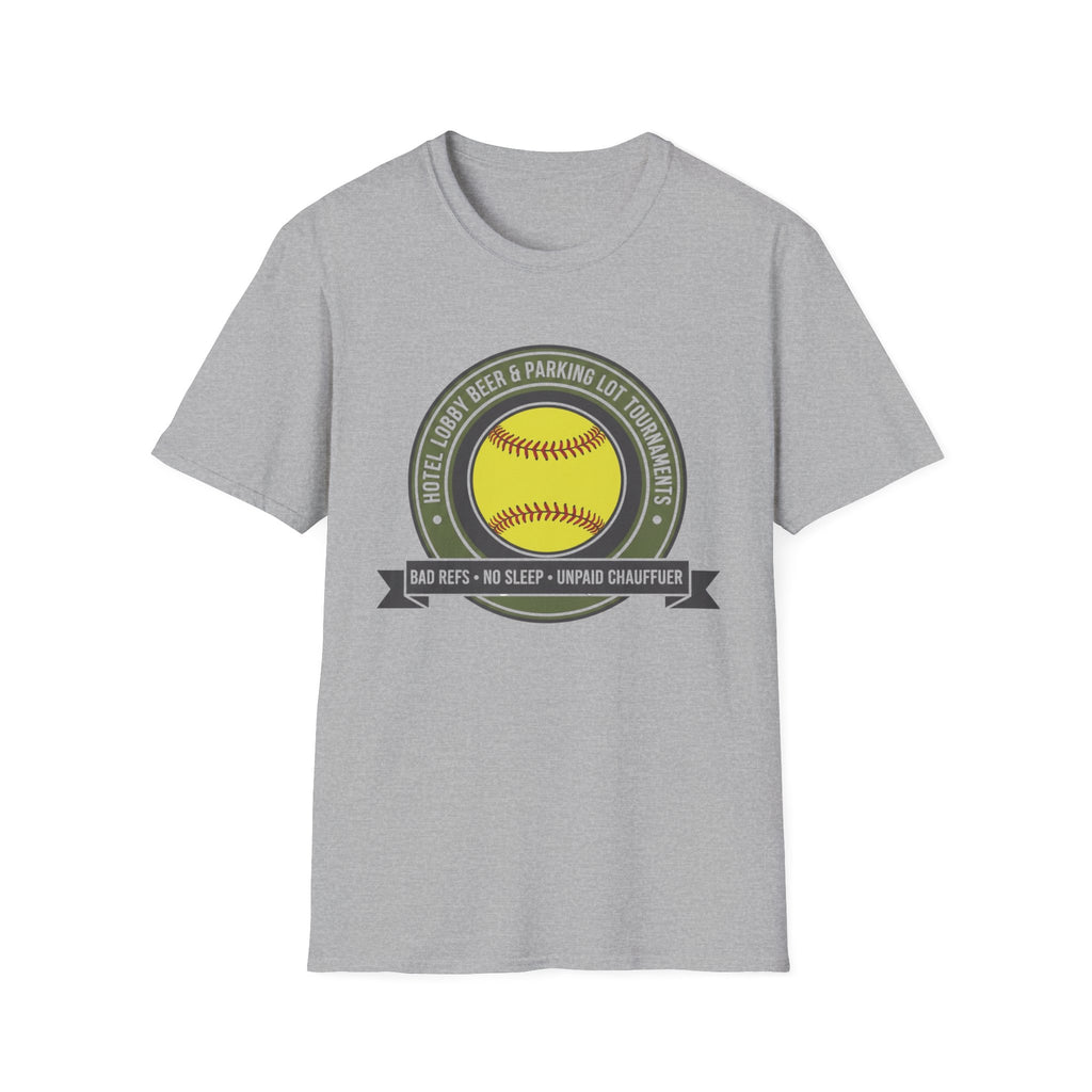 Softball “Hotel Lobby Beer & Parking Lot Tournaments” T-Shirt