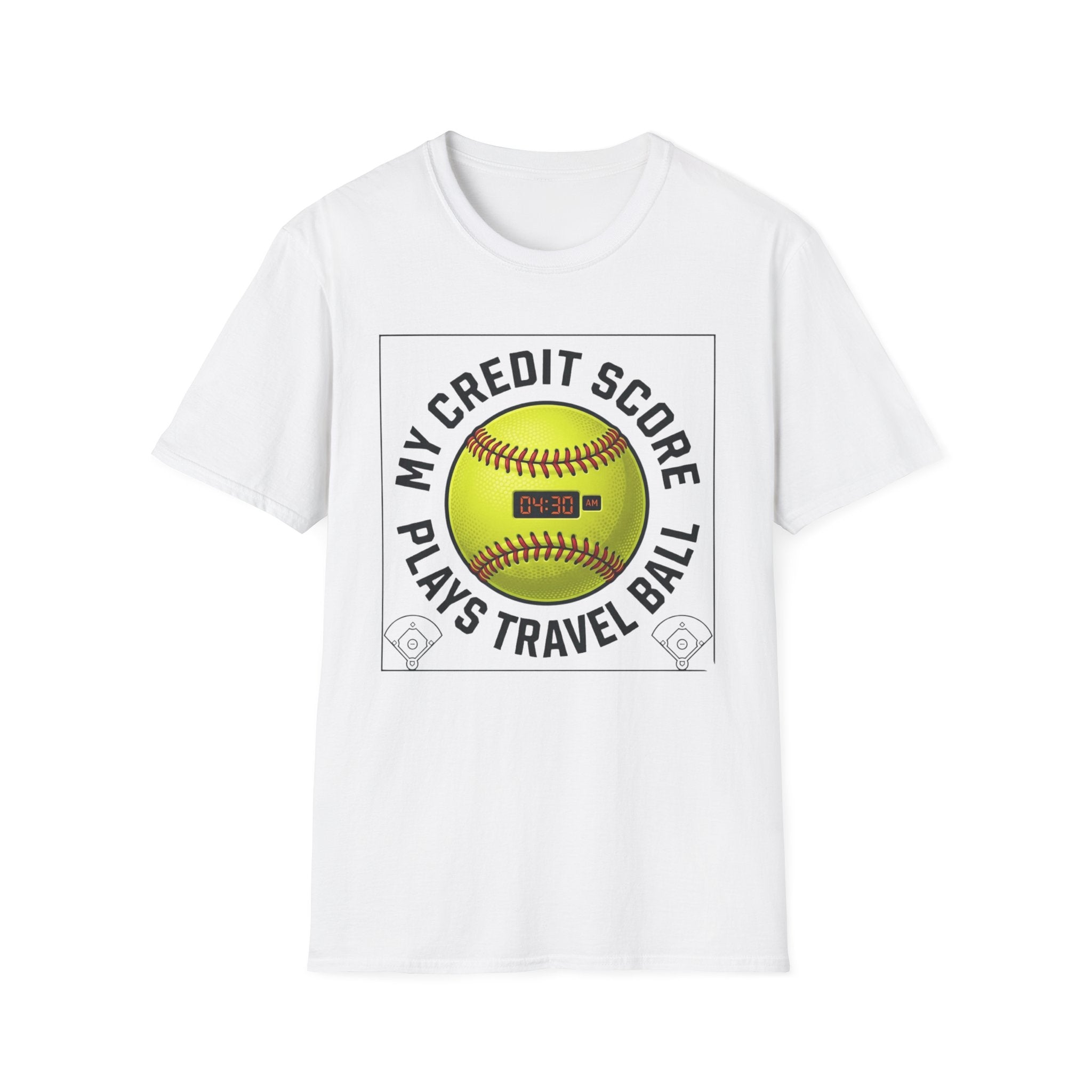 Softball 'My Credit Score Plays Travel Ball' T-Shirt