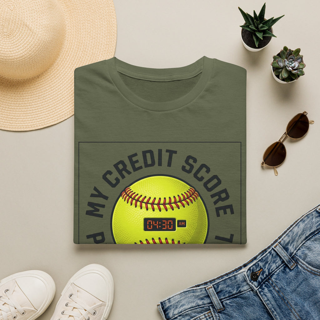 Softball 'My Credit Score Plays Travel Ball' T-Shirt