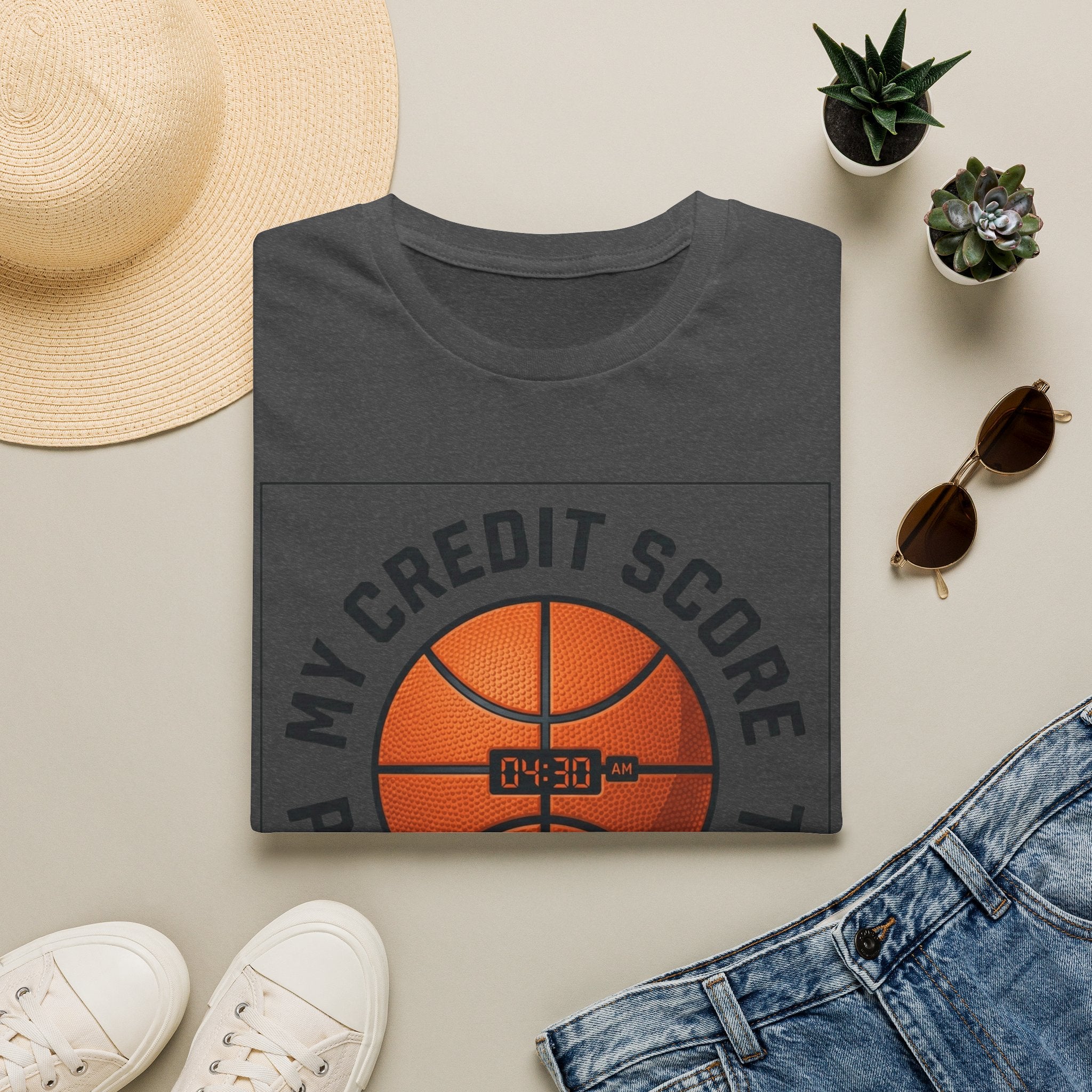 Basketball 'My Credit Score Plays Travel Ball' T-Shirt