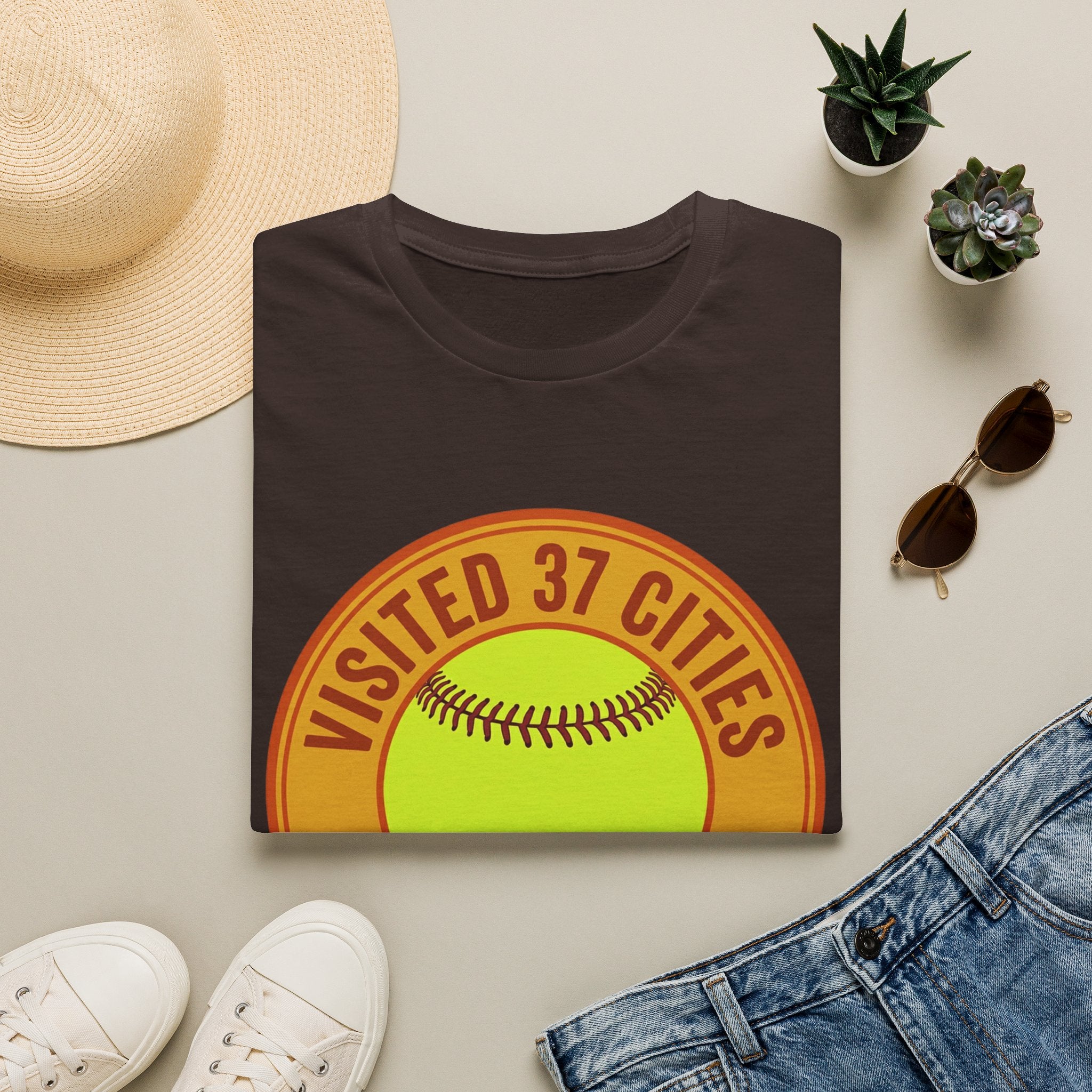 Visited 37 Cities Baseball T-Shirt