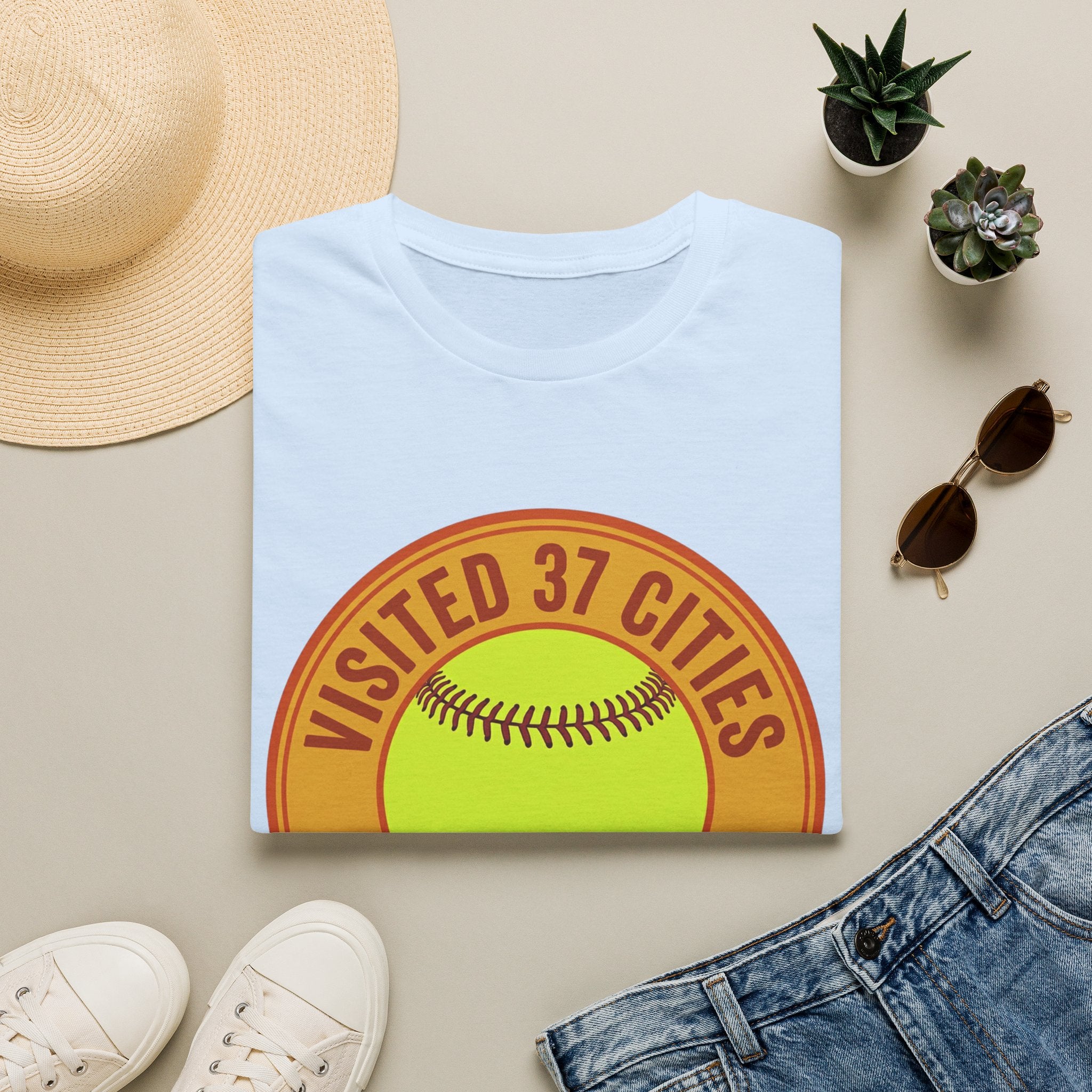 Visited 37 Cities Baseball T-Shirt