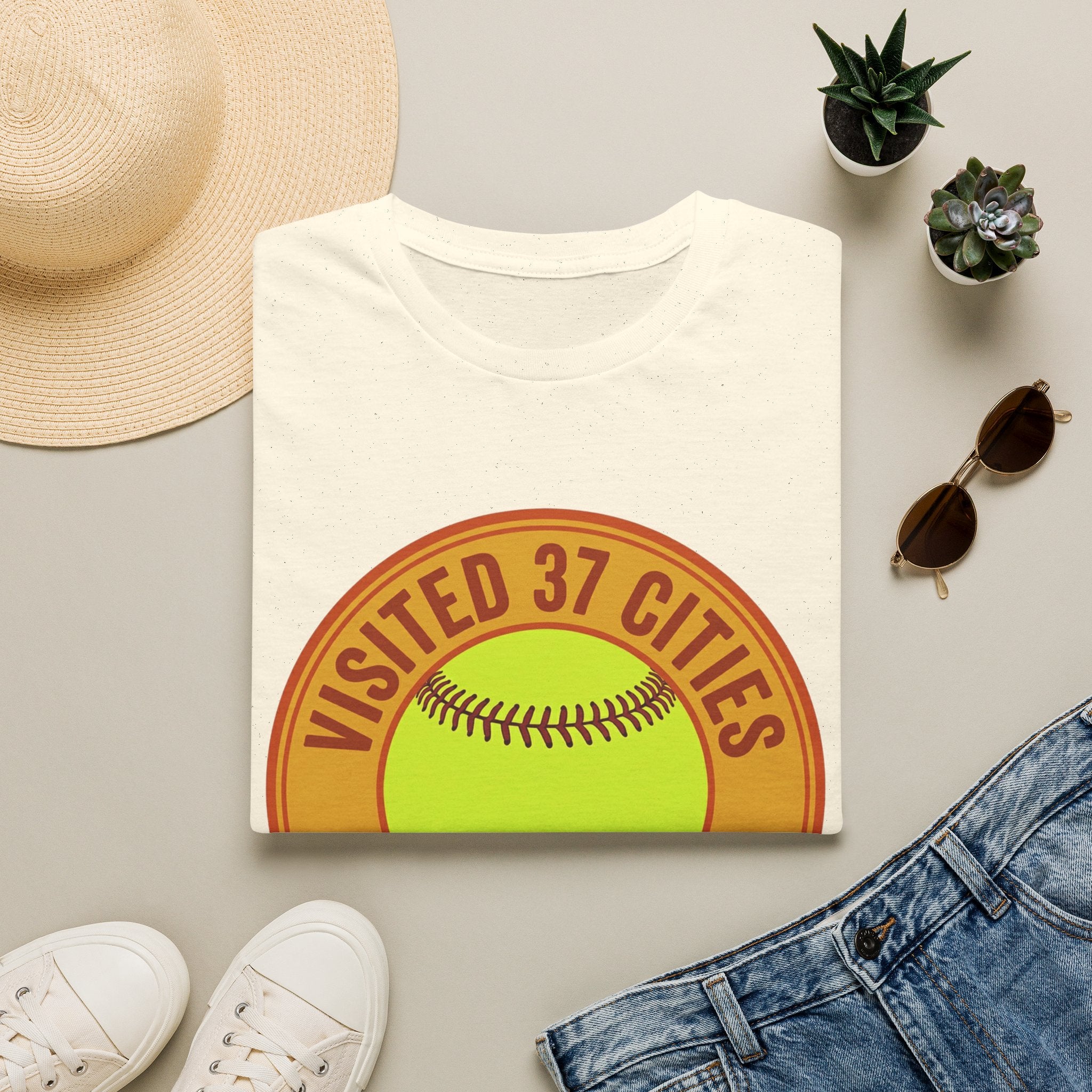 Visited 37 Cities Baseball T-Shirt