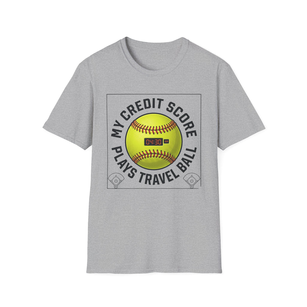 Softball 'My Credit Score Plays Travel Ball' T-Shirt