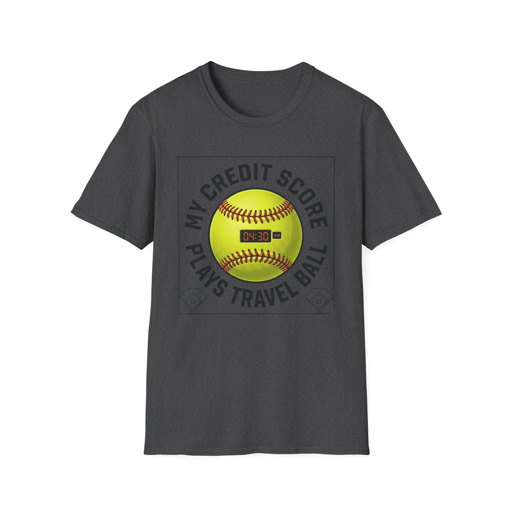 Softball 'My Credit Score Plays Travel Ball' T-Shirt