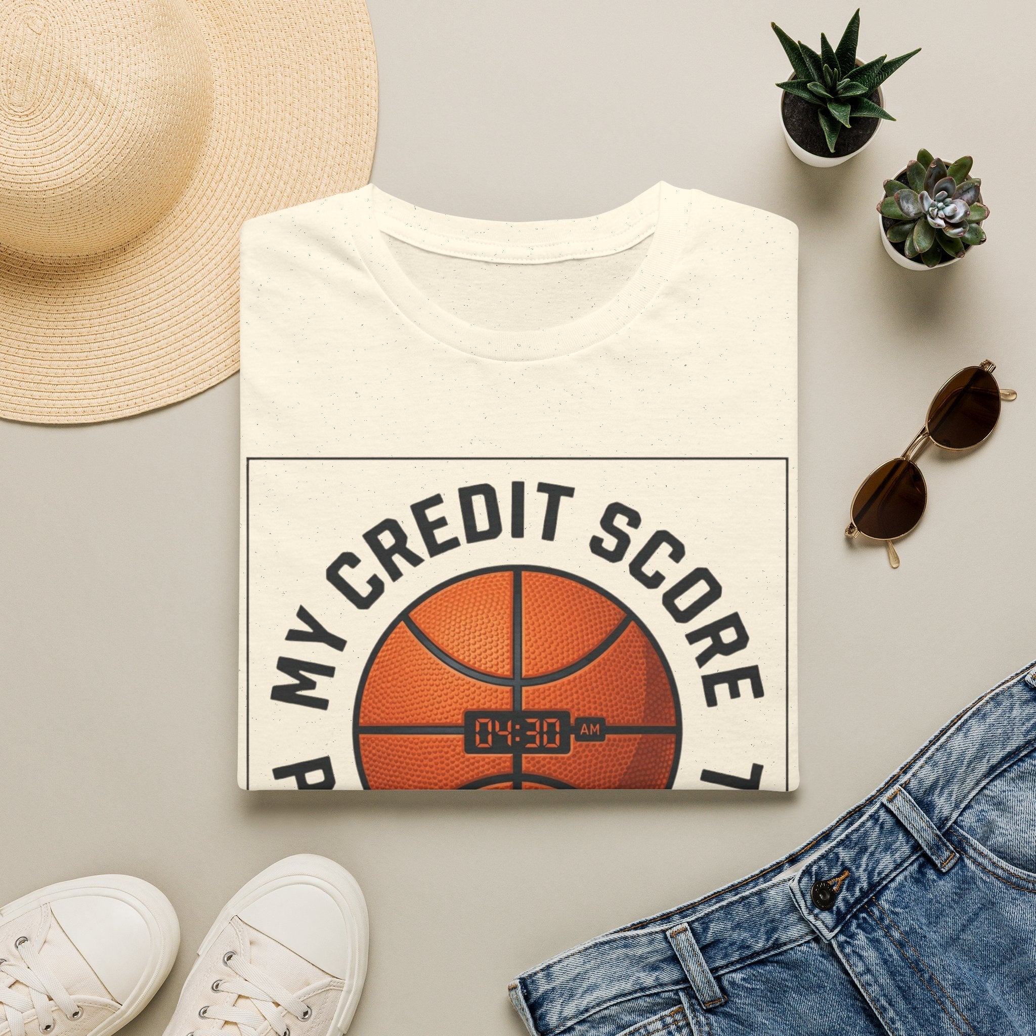 Basketball 'My Credit Score Plays Travel Ball' T-Shirt