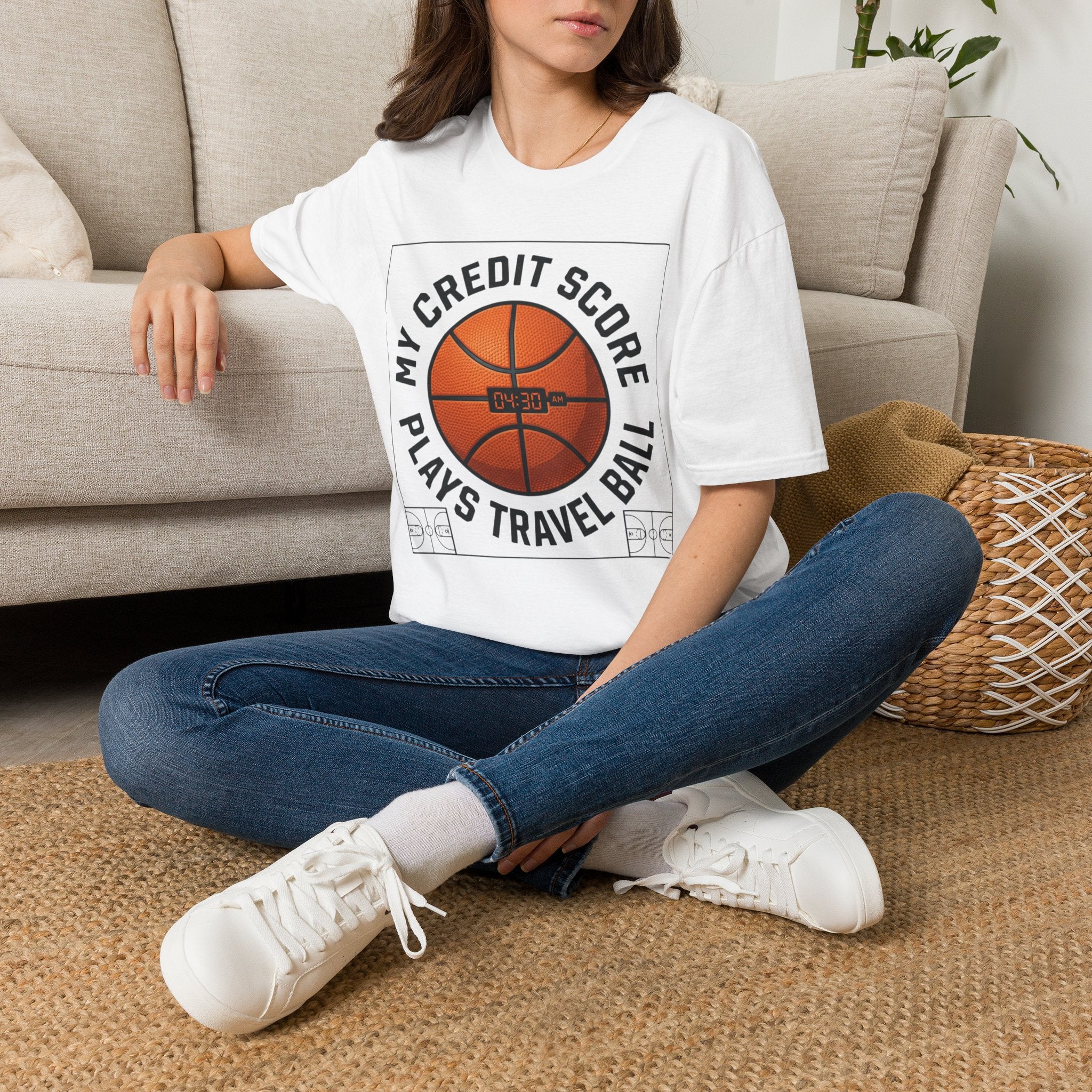 Basketball 'My Credit Score Plays Travel Ball' T-Shirt