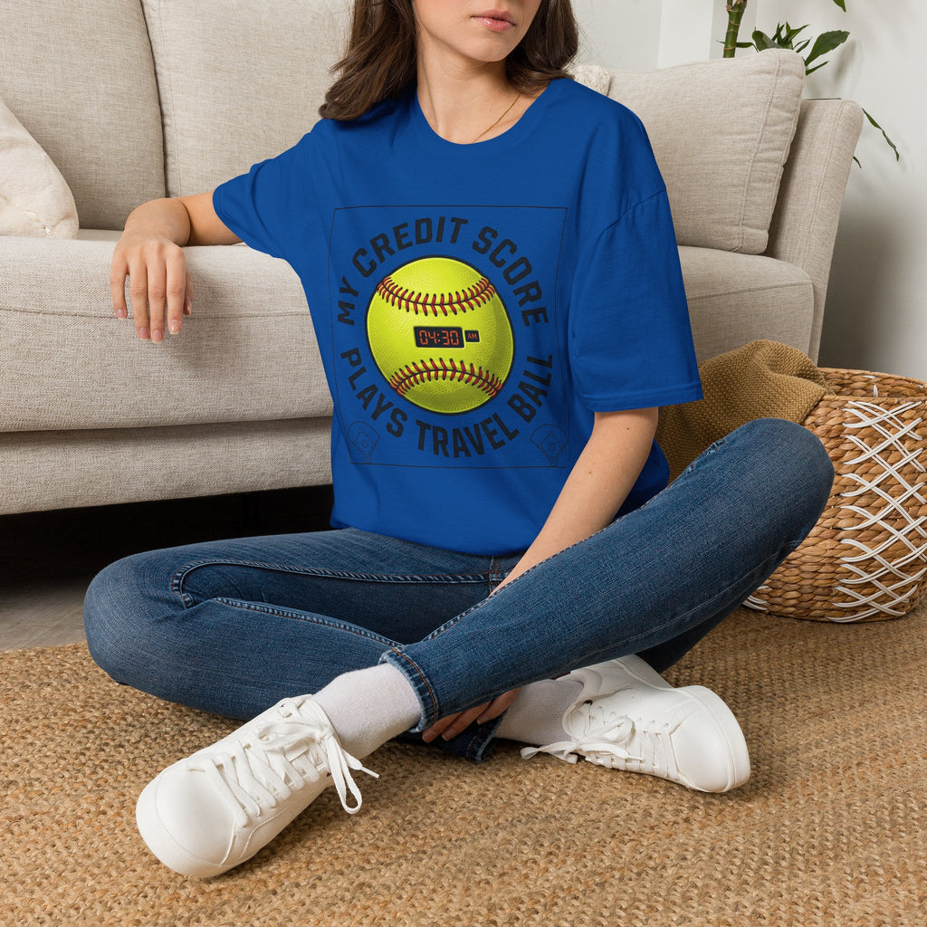 Softball 'My Credit Score Plays Travel Ball' T-Shirt