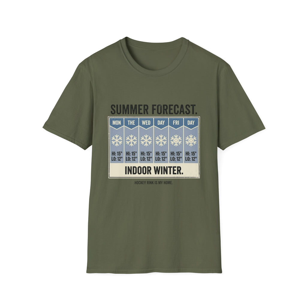 "Summer Forecast: Indoor Winter" Hockey T-Shirt