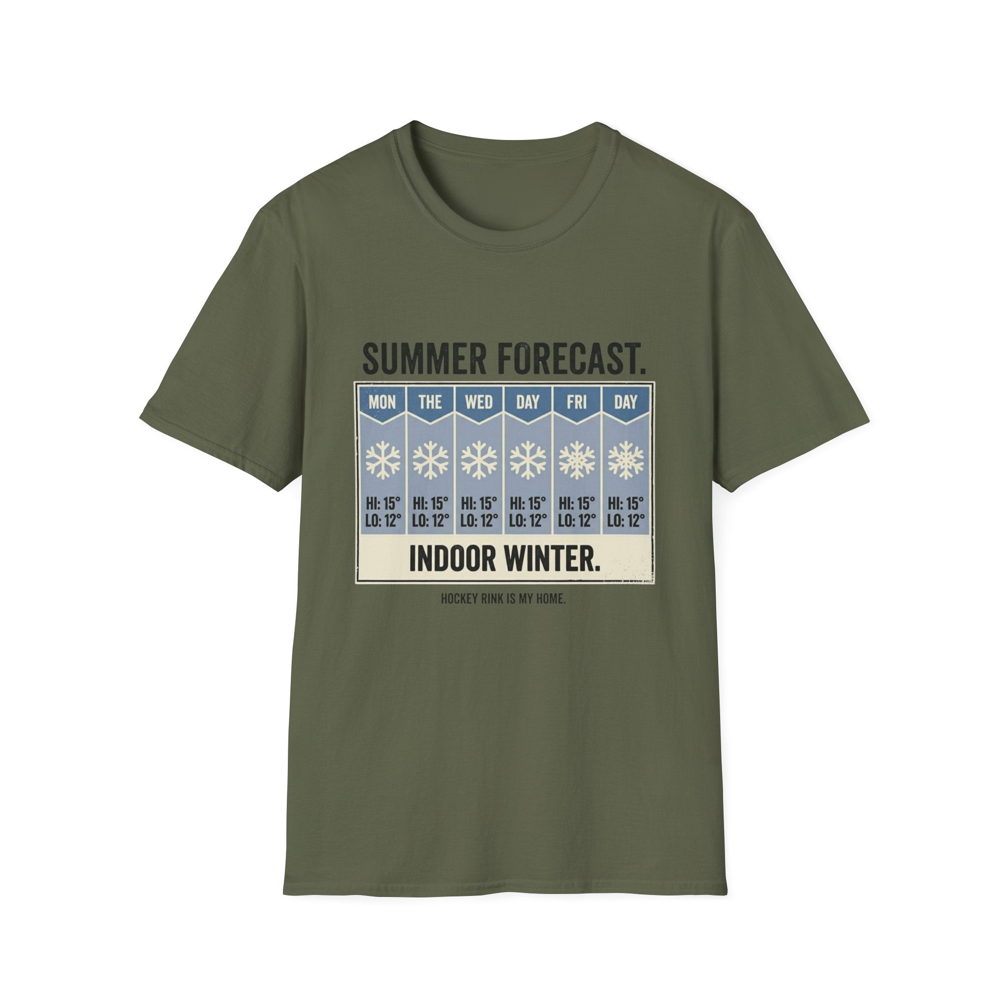 "Summer Forecast: Indoor Winter" Hockey T-Shirt