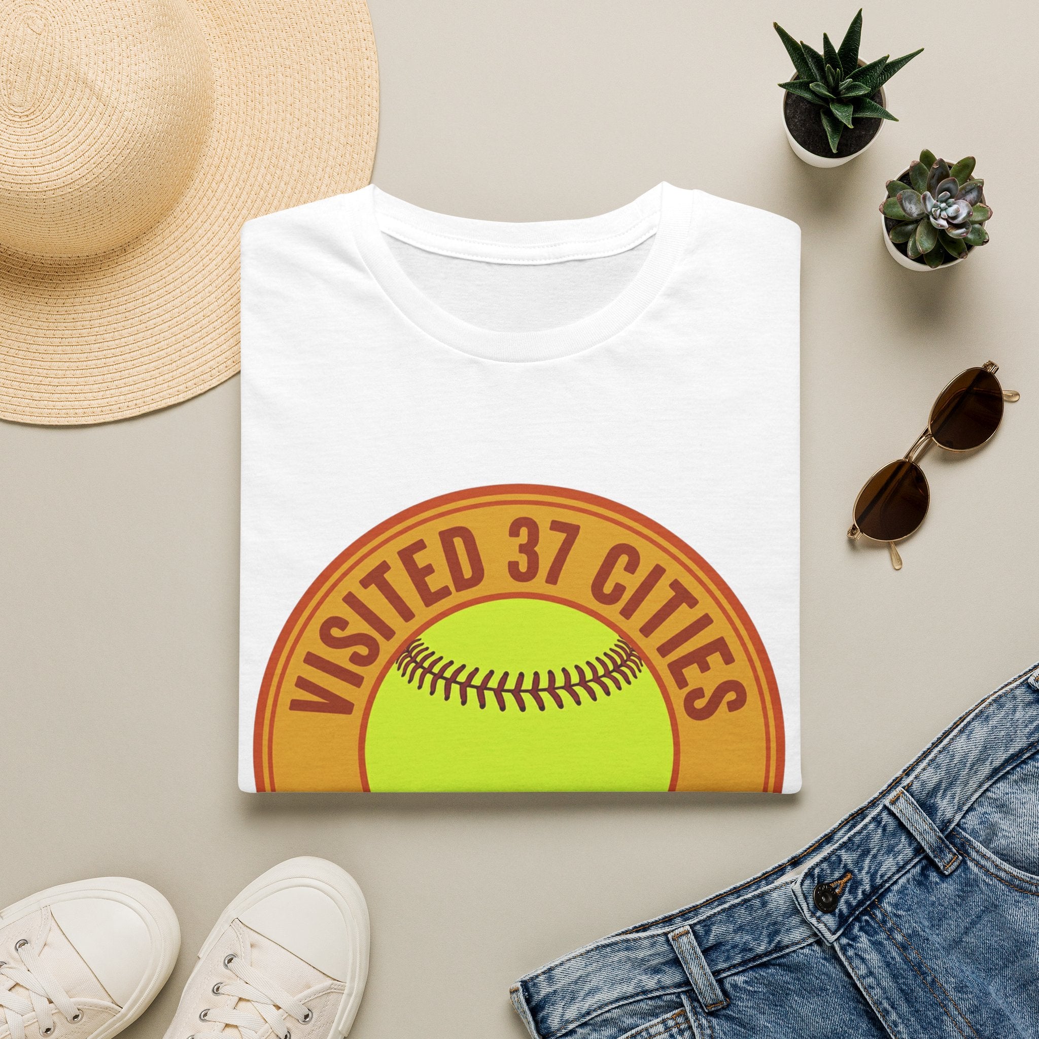 Visited 37 Cities Baseball T-Shirt