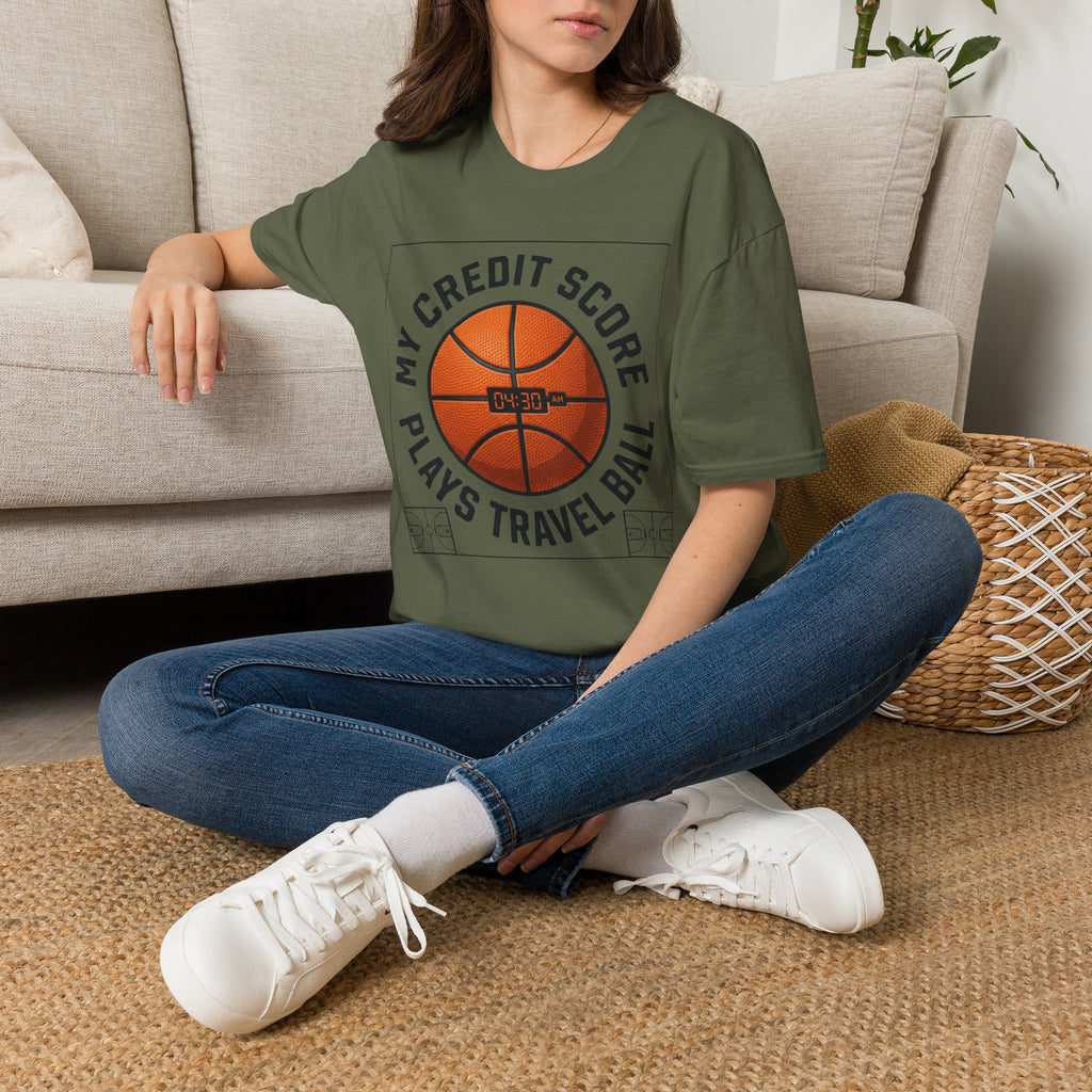 Basketball 'My Credit Score Plays Travel Ball' T-Shirt