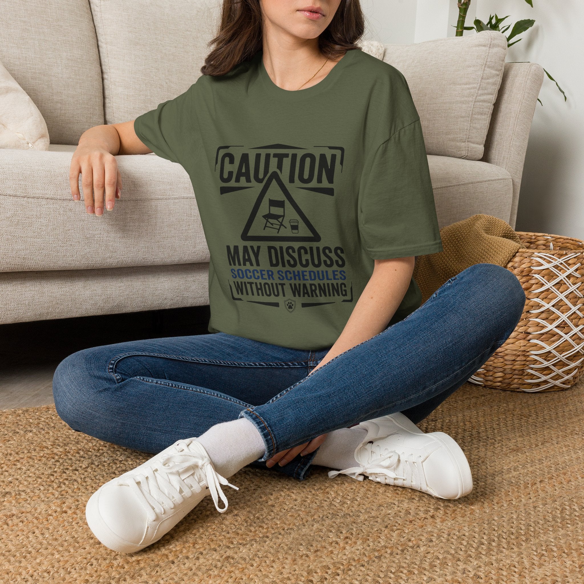 "Caution: May Discuss Soccer Schedules Without Warning" T-Shirt