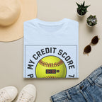 Softball 'My Credit Score Plays Travel Ball' T-Shirt