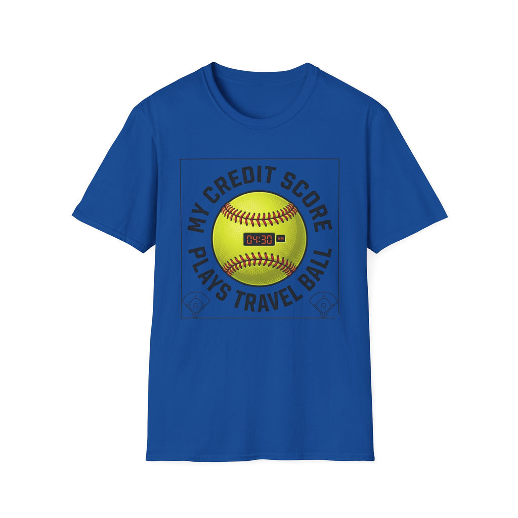 Softball 'My Credit Score Plays Travel Ball' T-Shirt